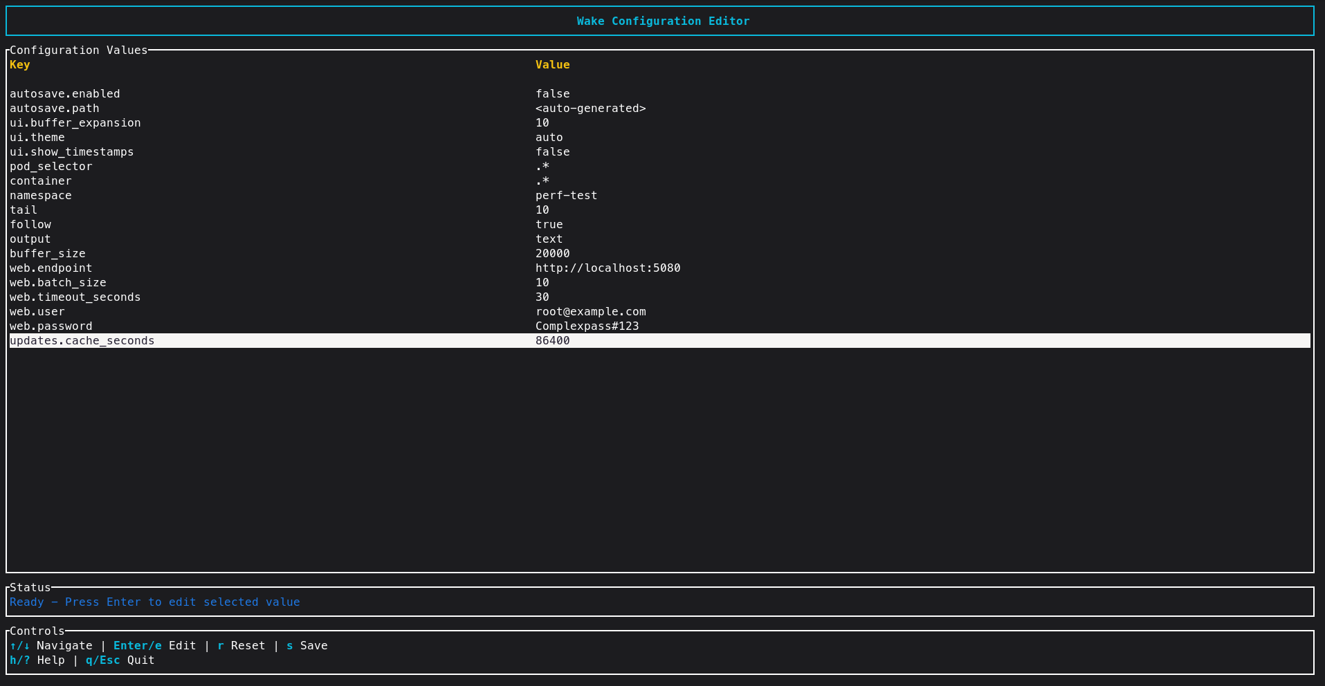 Configuration Screenshot