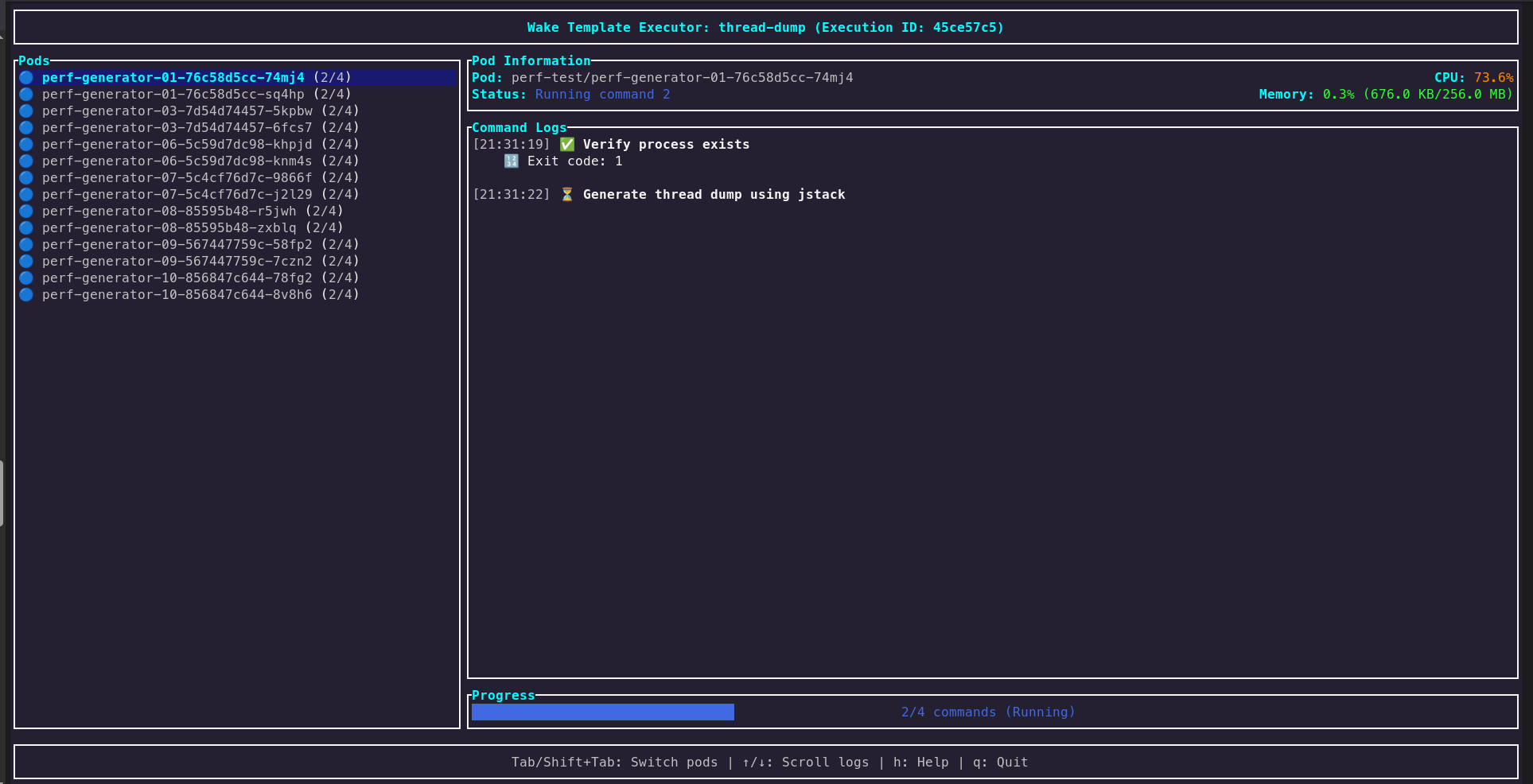 Template Running Screenshot
